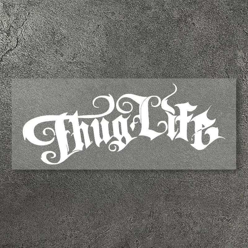 Thug Life Gothic Waterproof Vinyl Stickers Decals For Motorcycle Helmet Front Fairing Fuel Tank Car Window Laptop Scooter Decor