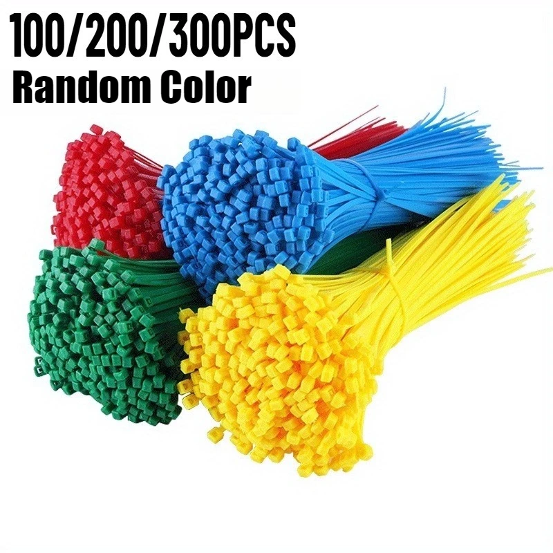 100/200/300PCS Color Nylon Zip Ties Self-locking Plastic Nylon Wire Cable Zip Ties Fixed Items Home Tools Convenient Fast