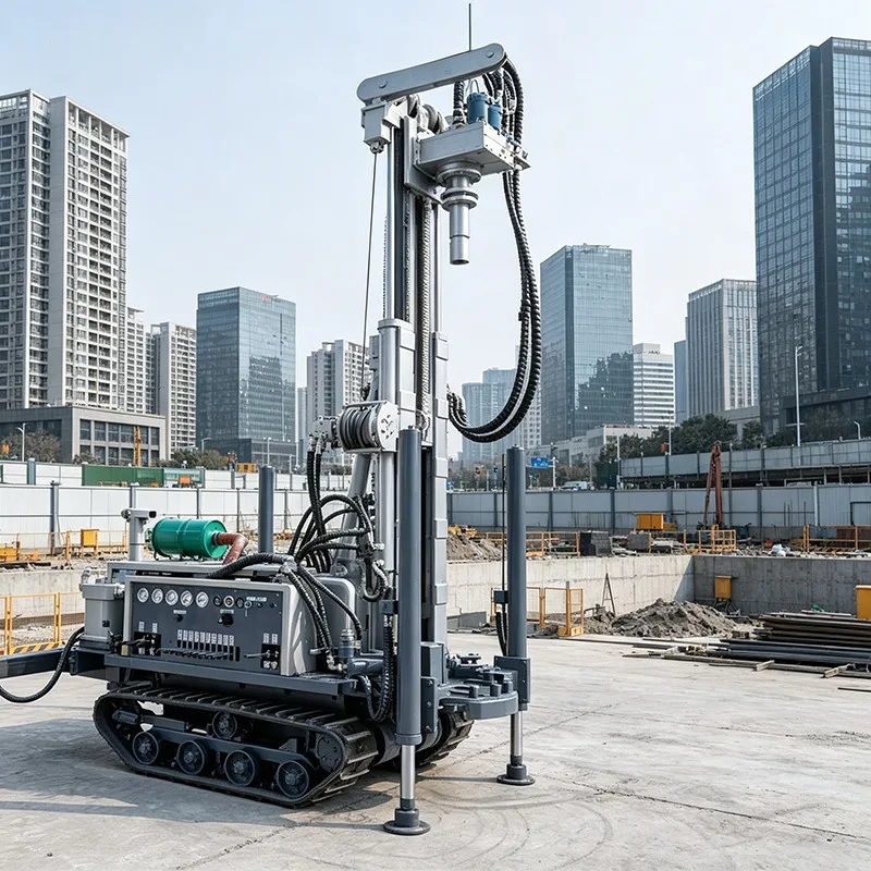 Crawler Type Pneumatic Water Well Drilling Rig 500m DTH Hammer Rock Borehole Machine For National Water Security Projects