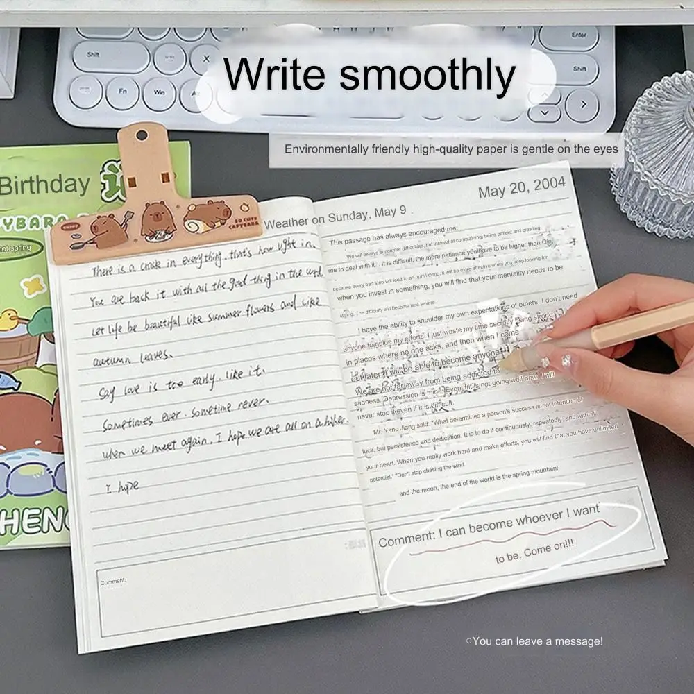 Cute 32K Capybara Diary Cartoon Creative Pupil Composition Books Notepad Weekly Journal Student Stationery Primary School