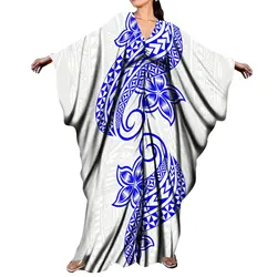 Tax Free 2024 Summer One Shoulder Floor Dragging Skirt Hem High Quality Fabric Dress Polynesian Customized New Dress