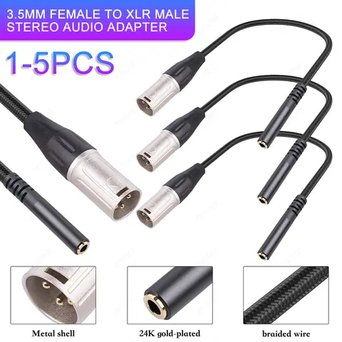 3.5mm Mini Jack Female To XLR Male Connector Female To 3 Pin XLR Male Cable for Microphone