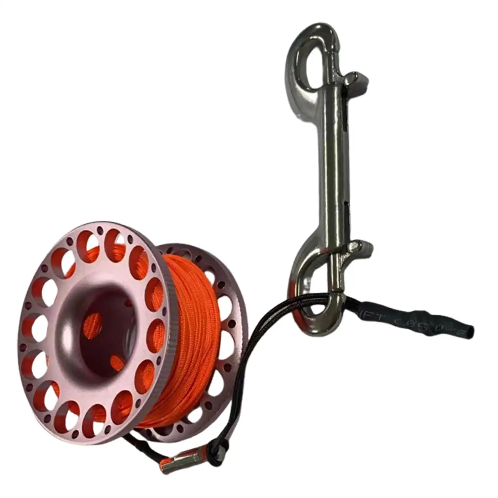 Scuba Diving Accessories Finger Reel 15 Meter Line Aluminum Spool with Double End Snap for Technical Use