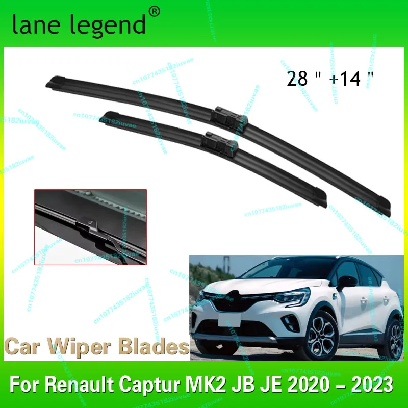 

Car Wiper LHD Front Wiper Blades For Renault Captur MK2 JB JE 2020 - 2023 Windshield Windscreen Window Rain Brushes 28"+14"