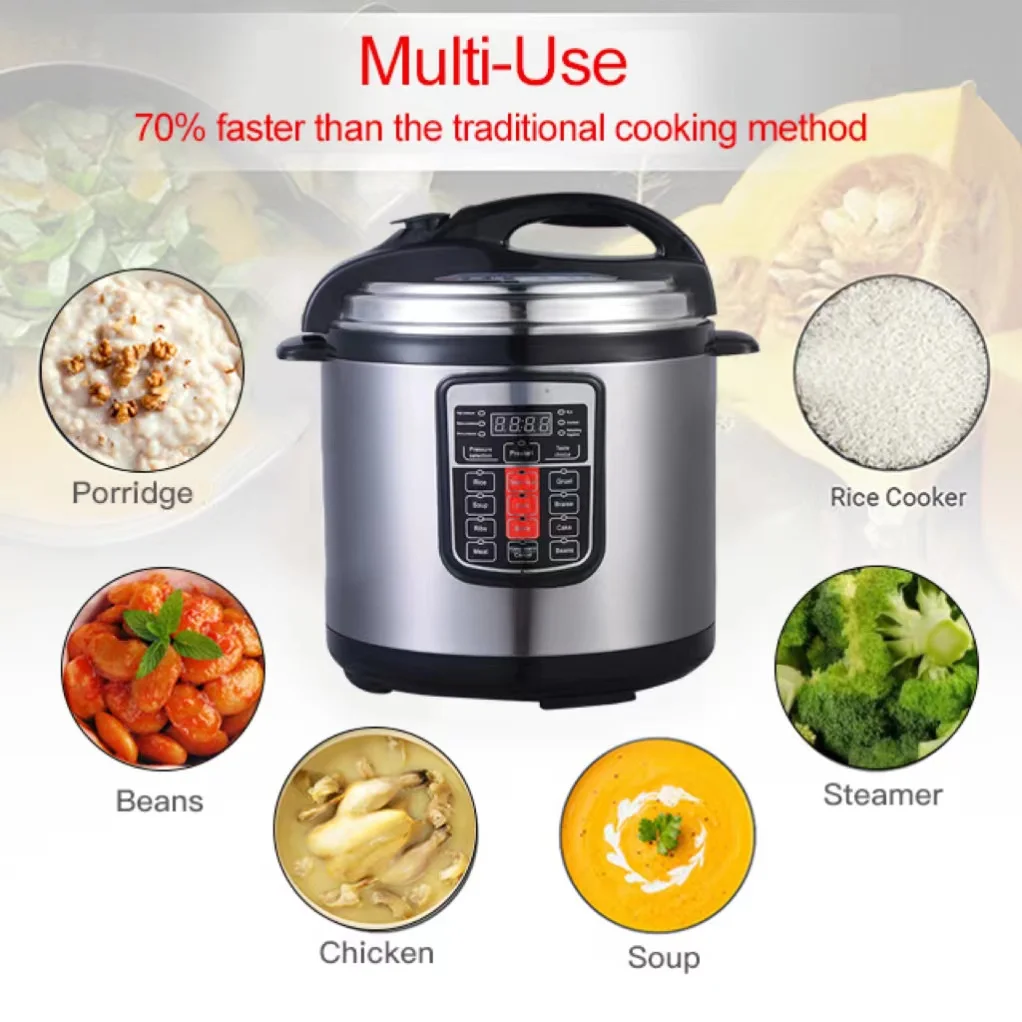 In Stock 11 in 1 Chinese Electronic Control 12 Liter Electric Pressure Cooker with Non Stick Coating