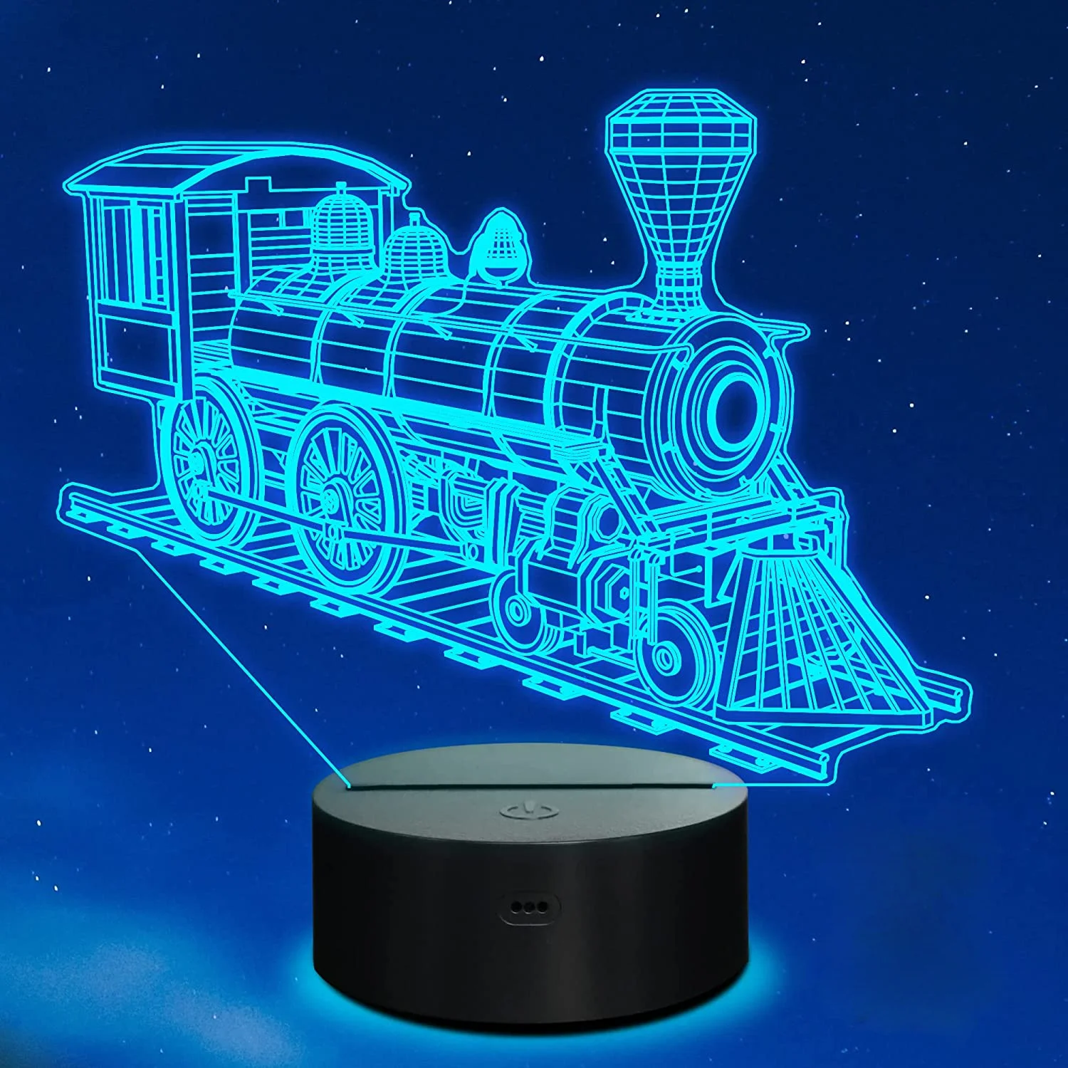 Nighdn Steam Train Night Light LED 3D Illusion Lamp for Children Creative Birthday Christmas Gifts for Kids Boys Bedroom Decor