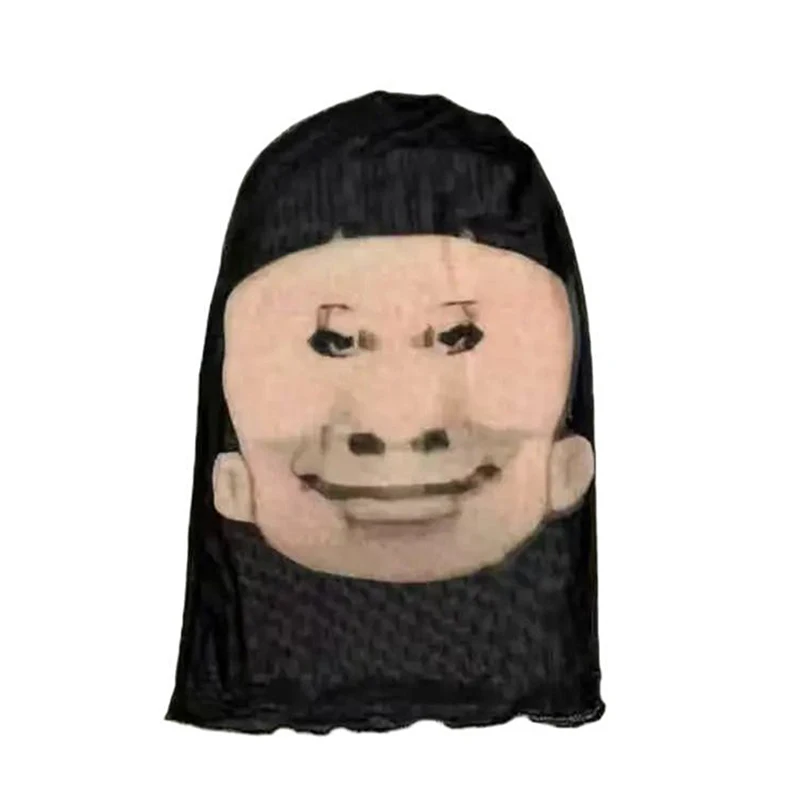Novelty 3D Full Face Mask, Elastic Mesh Design, Hilarious Cosplay Headgear for Men and Women, Simulation Balaclava Hat Headwear