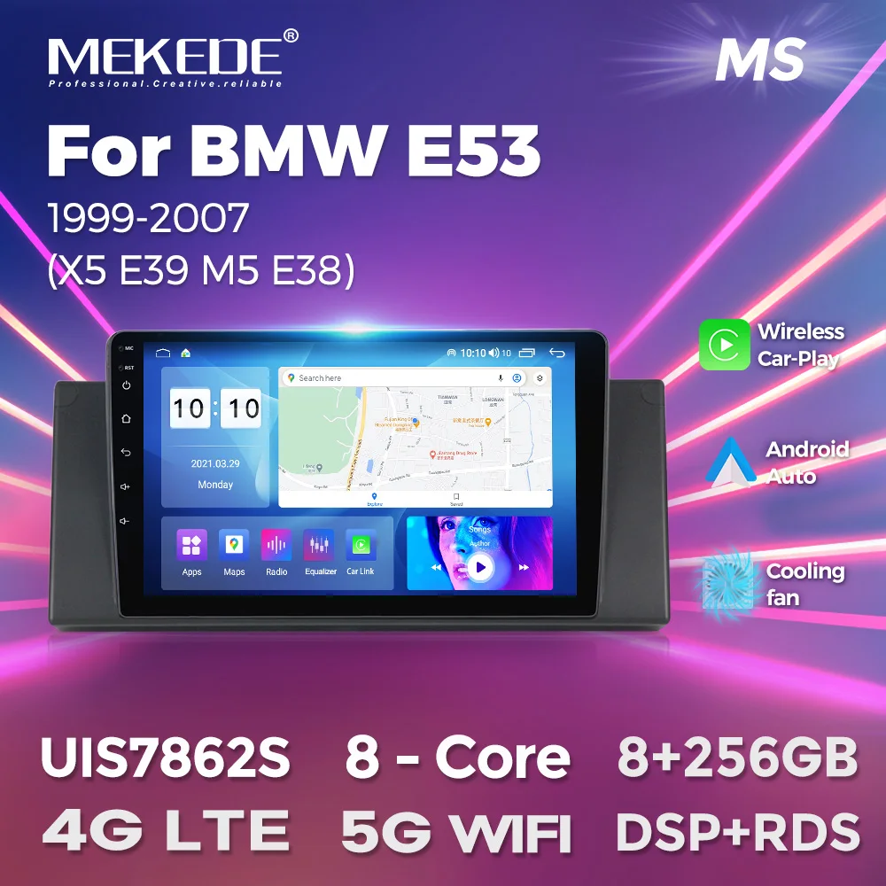 

MEKEDE UI7862S 8G + 256G 9inch Car HD Multimedia Player For BMW 5 E39 1995-2003 E53 X5 M5 Wireless Carplay GPS Navigator DSP+RDS