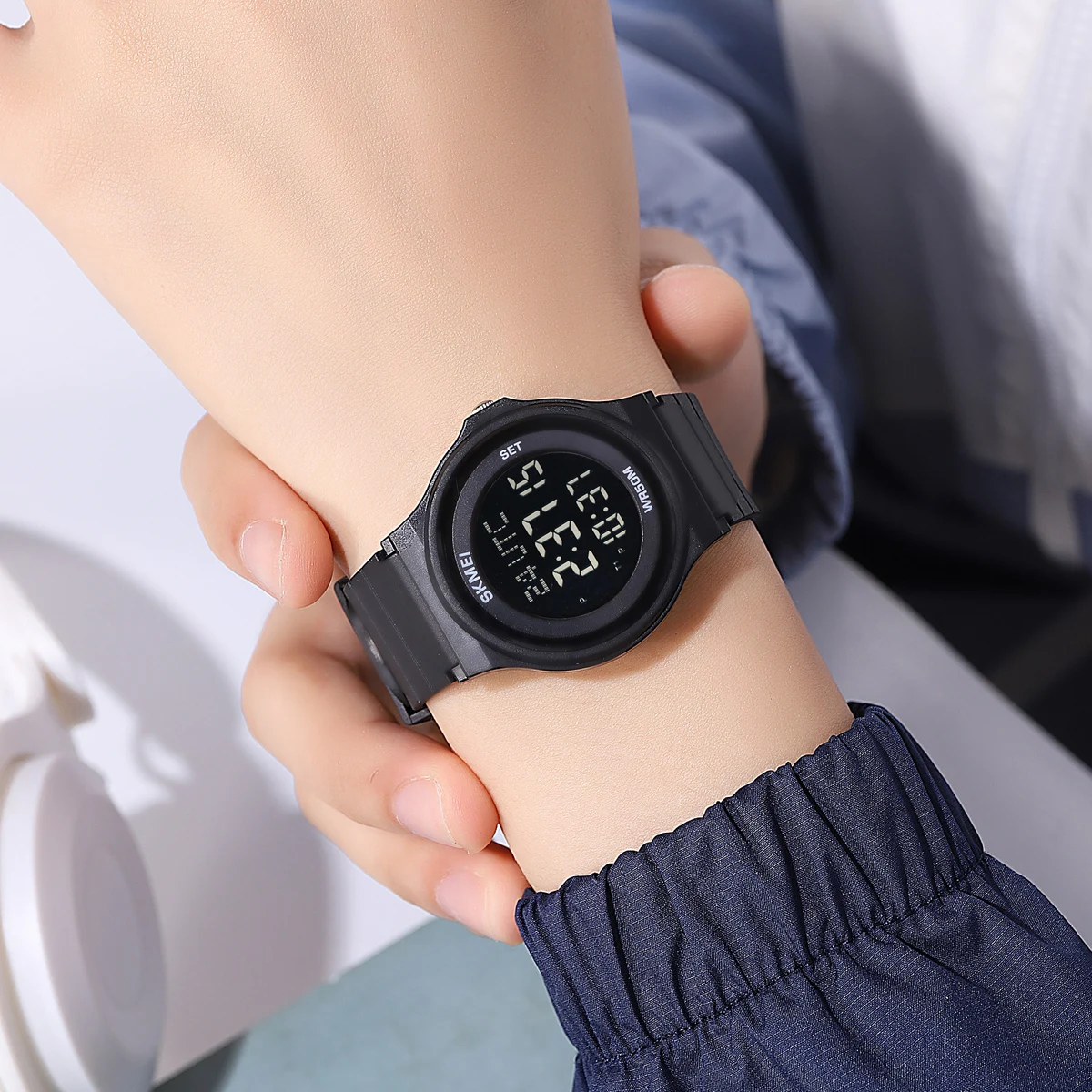 SKMEI reloj despertador deportivo para niños y niñas, relojes de pulsera electrónicos digitales luminosos para estudiantes, resistente al agua