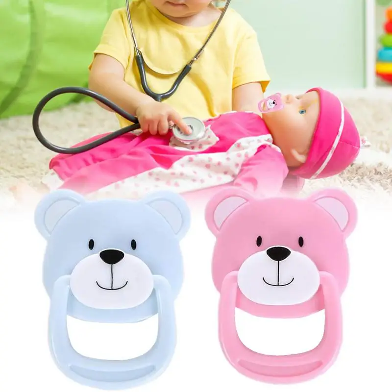 Baby Pacifier Reborn Doll Magnetic Pacifier Cute Bear Shaped Simulation Magnetic Nipple Magnet Pacifiers Toy For Reborn Baby Onl