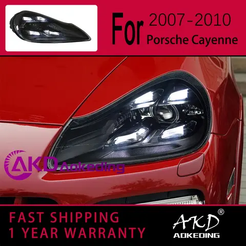 Luces de coche para Porsche Cayenne, faro LED 2007-2010 Cayenne 957, faro delantero, lente de proyector Drl, accesorios automotrices