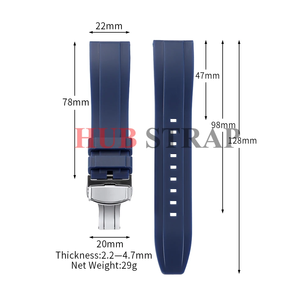 18/20mm22mm 24mm Quick Release Watchbands Silicone Watch Strap for Seiko for Rolex for Omega Rubber Women Men Tropic Accessories view 6
