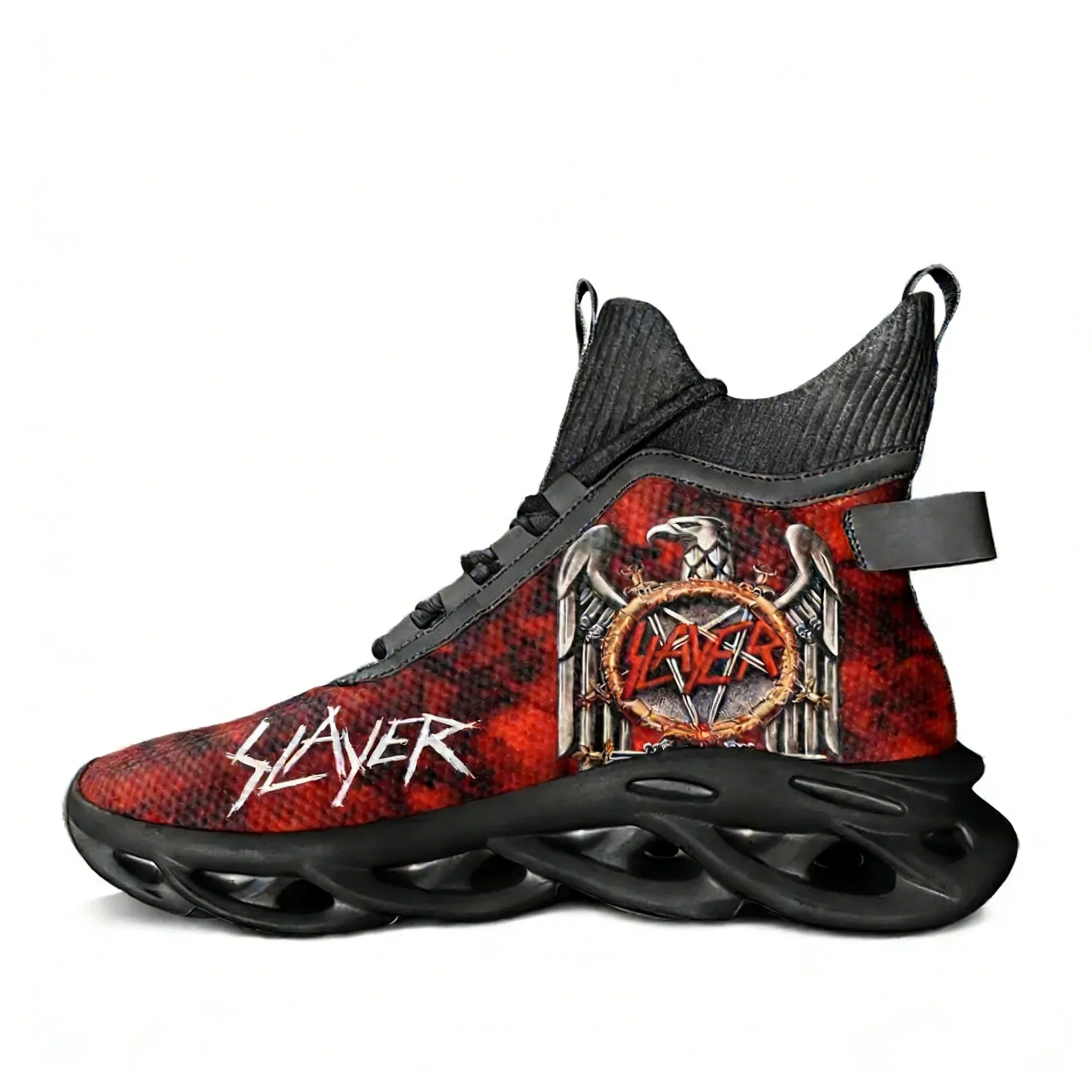 

Slayer Heavy Metal Rock Band High Top Flats Sneakers Mens Womens Sports Hiking Travel Shoes Running Shoes Custom Shoes