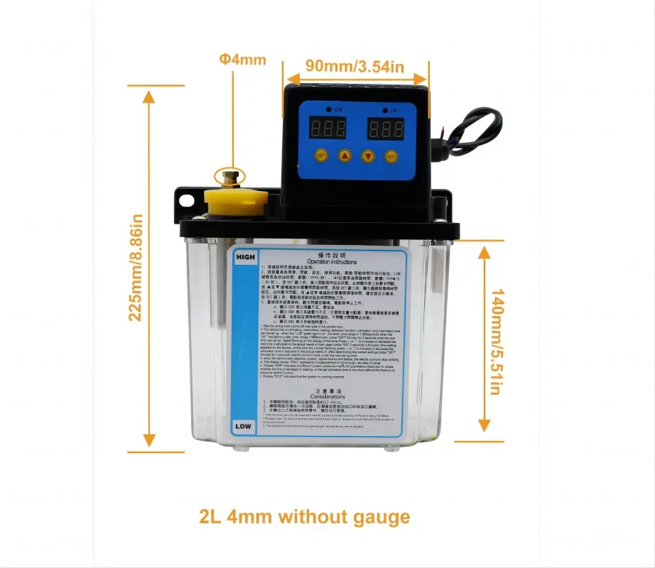 2L AC110V 4mm CNC Lubrication Pump System Kit Auto Electromagnetic Lubrication Pump Oil Output Other Models Can Be Contacted