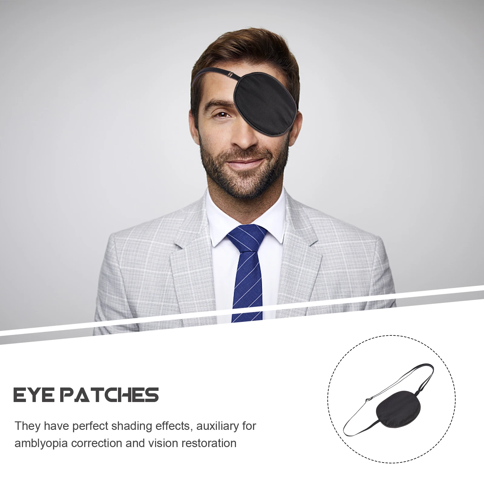 

2pcs Single Eye Mask Compact Reusable Amblyopia Cover Portable Protector Adjustable Vision Training Lightweight