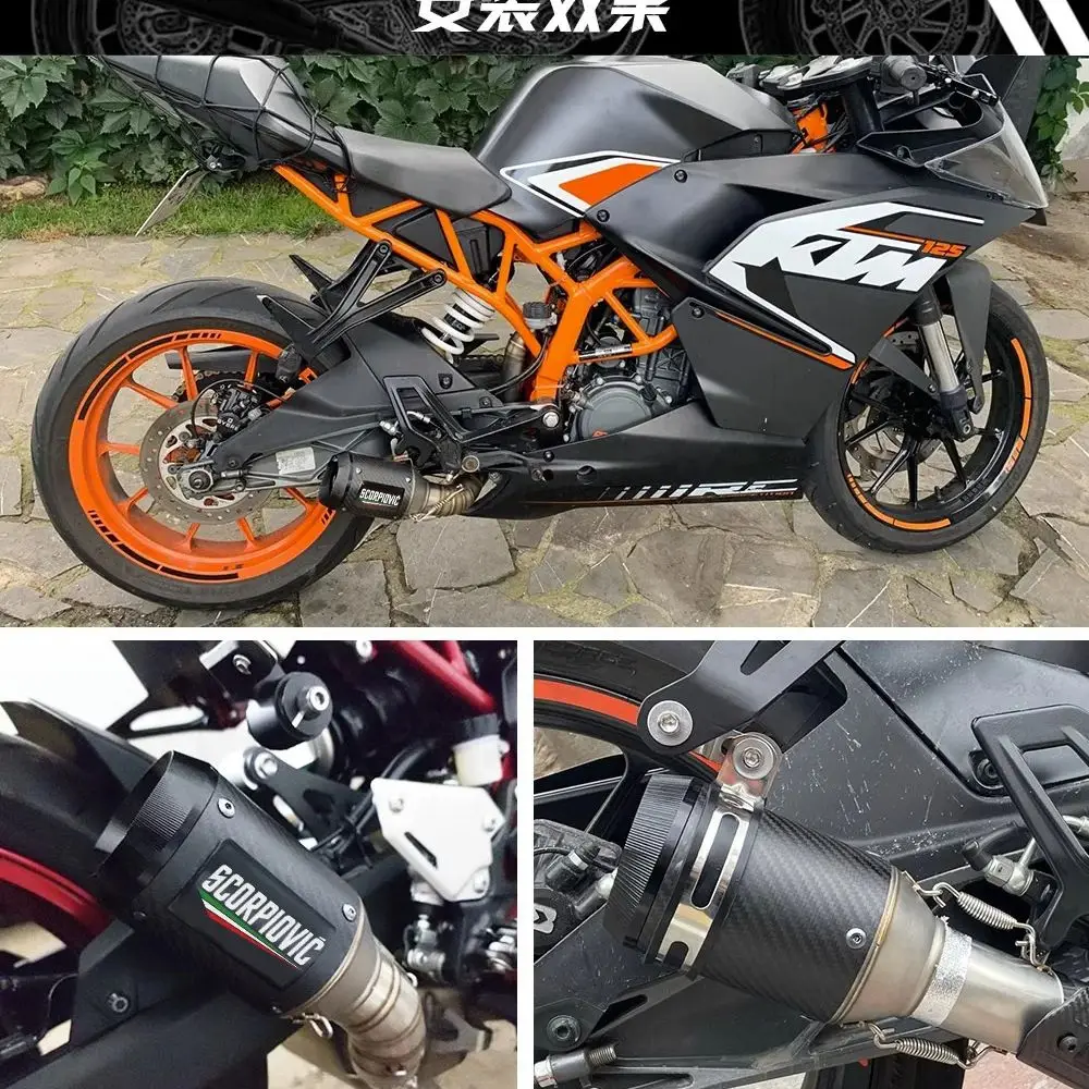 51/60mm high-performance exhaust universal carbon fiber muffler tailpipe For YAMAHA HONDA Kawasaki Z800 PCX250 XMAX300 NINJA400