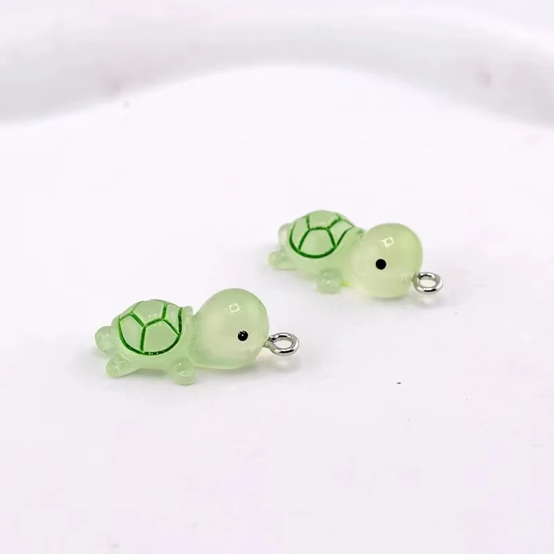 10pcs  Cute Simulation Luminous Turtles Charms For Pendant DIY Earrings Necklace Jewelry Accessories Finding