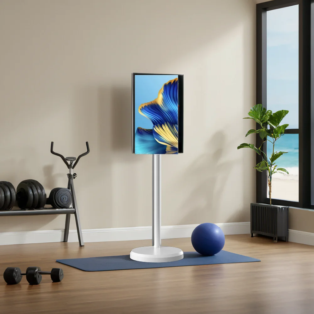 Smart TV portatile da 21,5"/32" - Monitor LCD touch screen con supporto regolabile (Android 12, HD 1080P, batteria integrata)