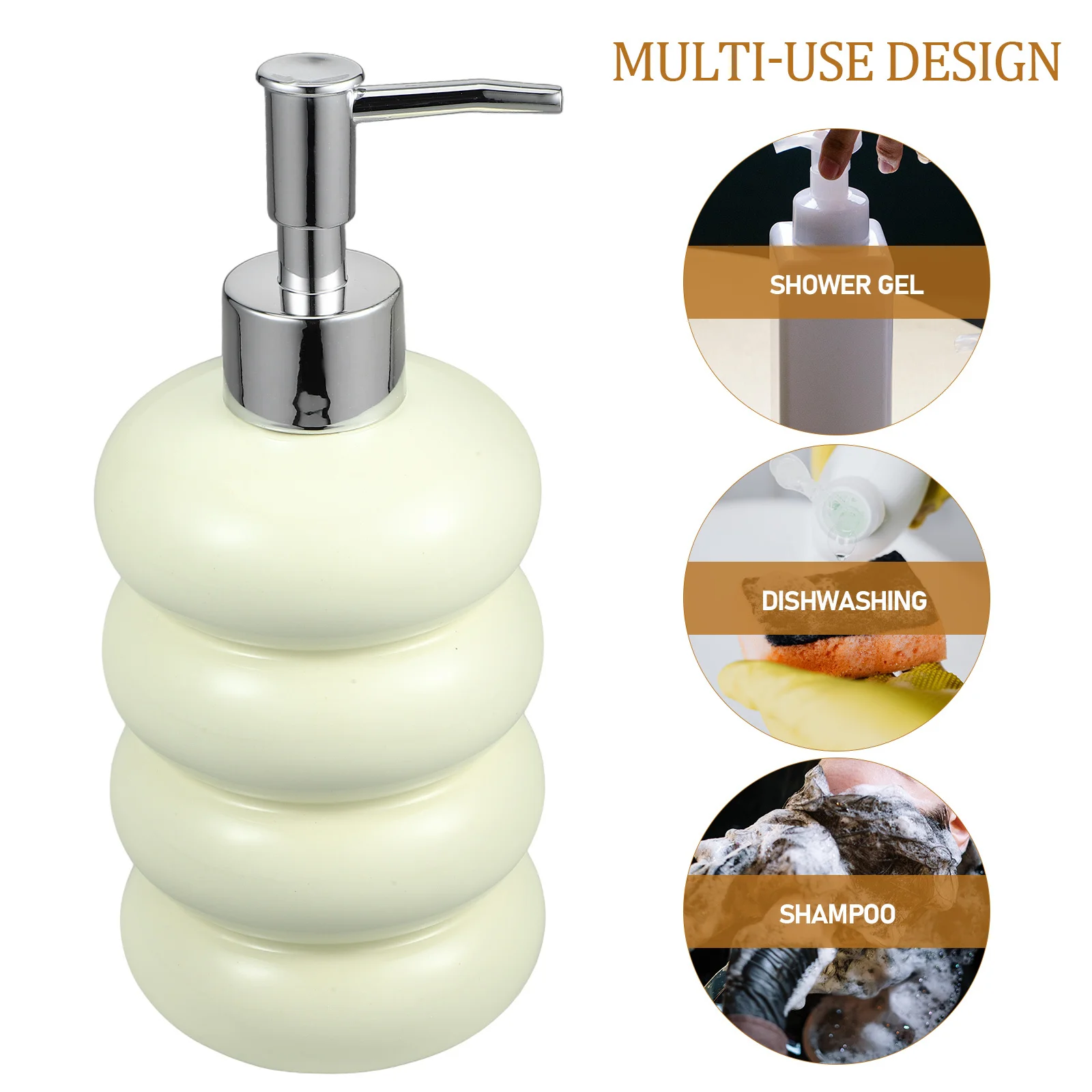 

Ceramic Soap Dispenser Silver Plated Refillable Press Pump Bottle Hand Soap Lotion Shampoo Bathroom Kitchen