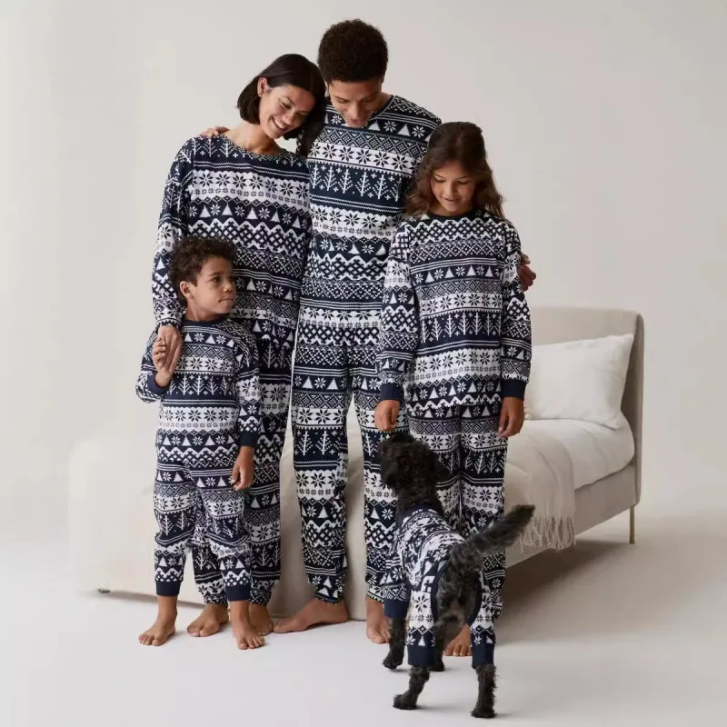 Christmas Family Pajamas Set for Grandpa Grandma Dad Mom Daughter Son Home Matching Clothes Outfits Baby Romper Adult Kids Suit