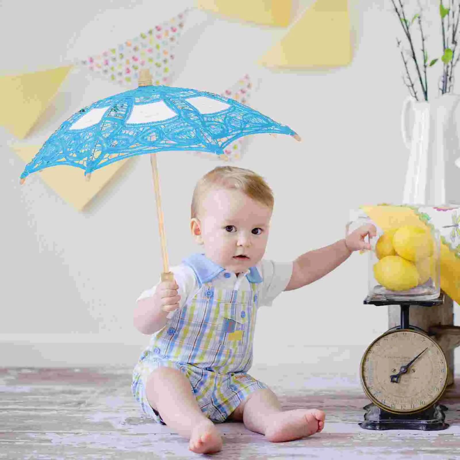 Embroidery Lace Umbrella Toys for Girls Mini Decorative Vintage Wedding Umbrellas Bulk Cotton Baby Parasols