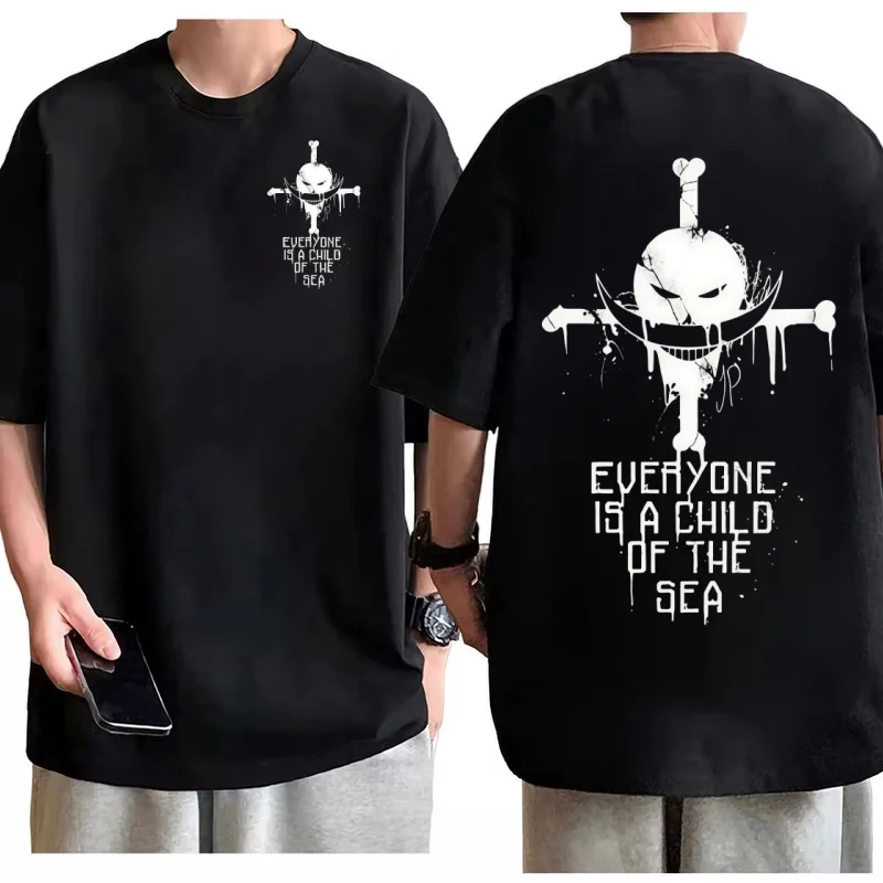 2026 New One Piece White Beard Printed Short Sleeve T-shirt Men's and Women's T-shirt Men's Top Sports T-shirt Harajuku Y2K Tee