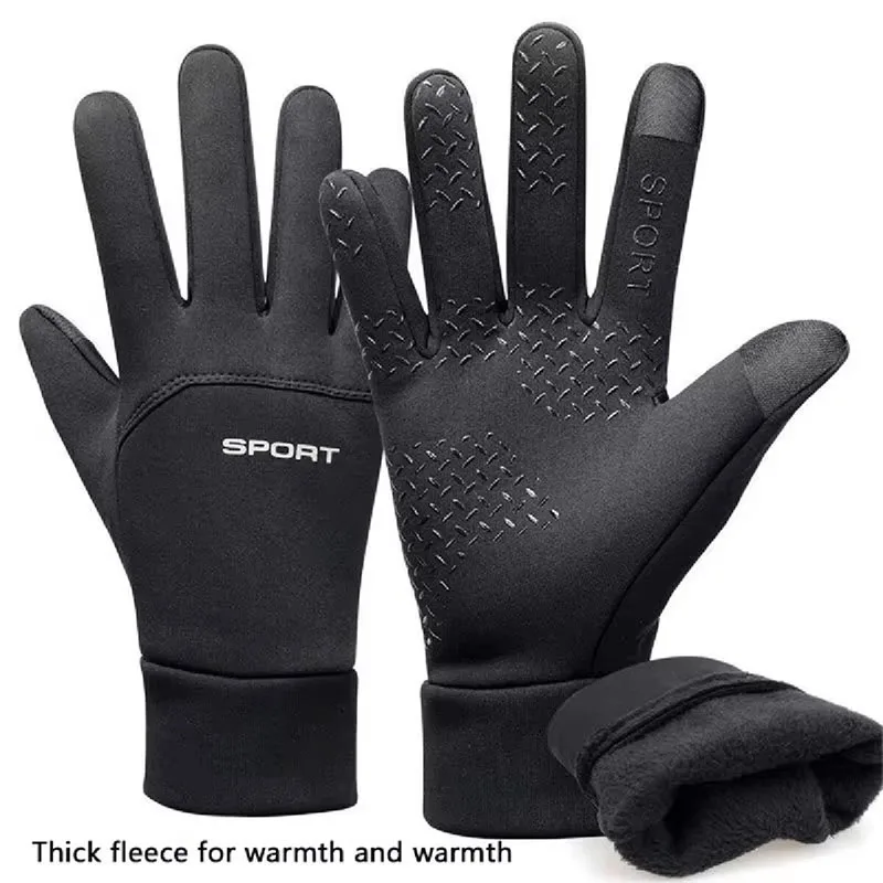 Autumn and Winter Touchscreen Men's and Women's Warm Gloves Plush Outdoor Sports Windproof and Cold Proof Cycling Gloves