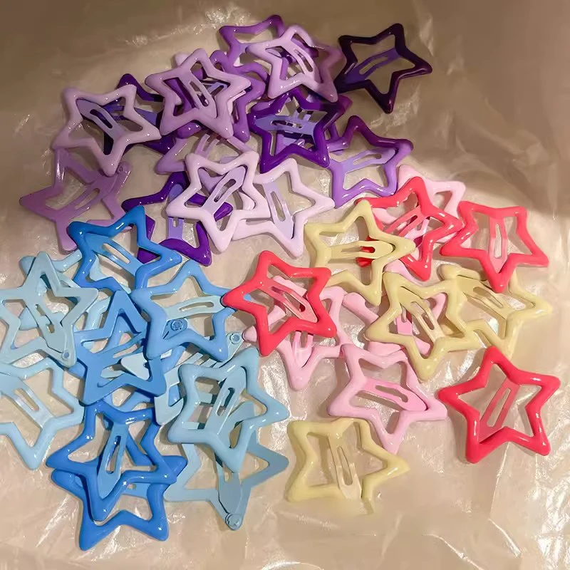 Simple Y2K Dopamine Colorful Lovely Hair Pins Stars Sweet Cool Cute Versatile Hair Clips for Girls Korean Hair Accessories