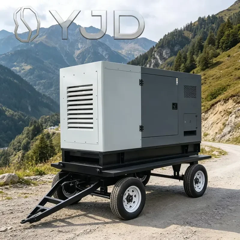 100kw 200kw 500kw Diesel Generator Set Industrial Power Plant Genset Soundproof Canopy Mobile Trailer Type 3 Phase 50Hz with