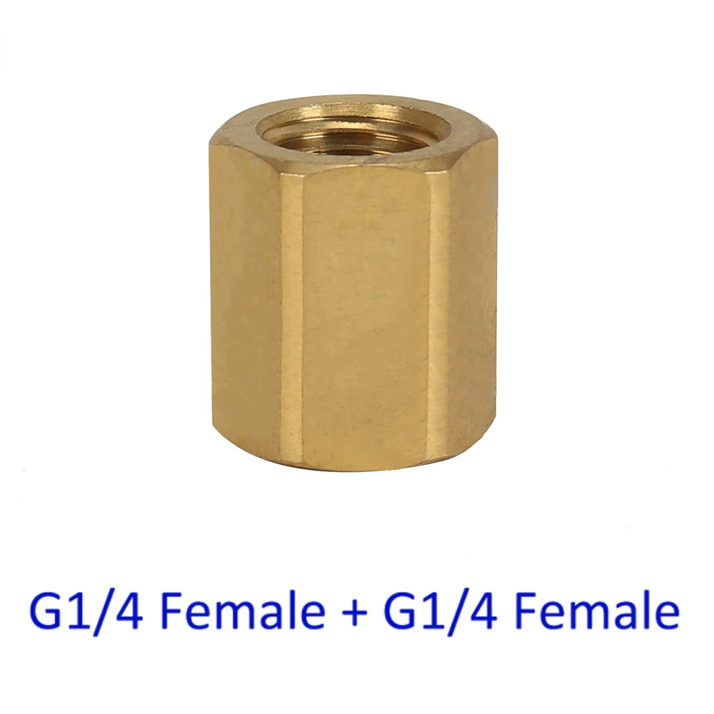 

High Pressure Washer Car Washer Brass Connector Adapter G1/4 Female + G1/4 Female