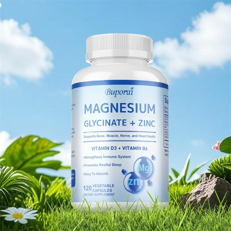 

Magnesium Glycinate + Zinc Supplement - Promotes Restful Sleep, Supports Bone, Muscle, and Nervous System Health