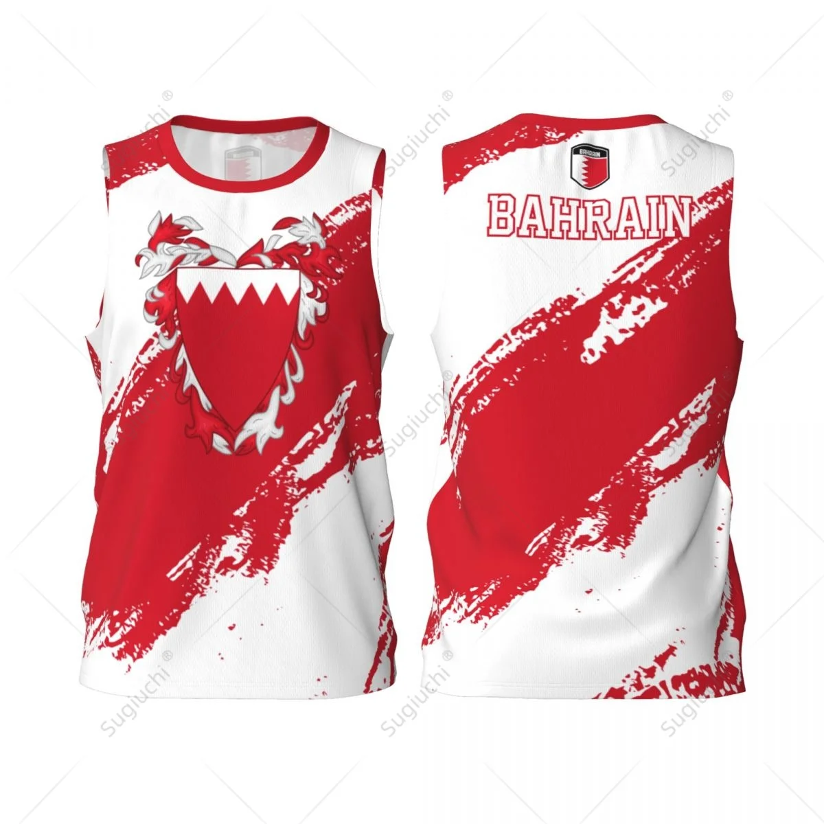 Men Basketball Sports Bahrain Flag Running Fitness Multifunction Jersey Sleeveless shirt Custom Name Nunber Exclusive