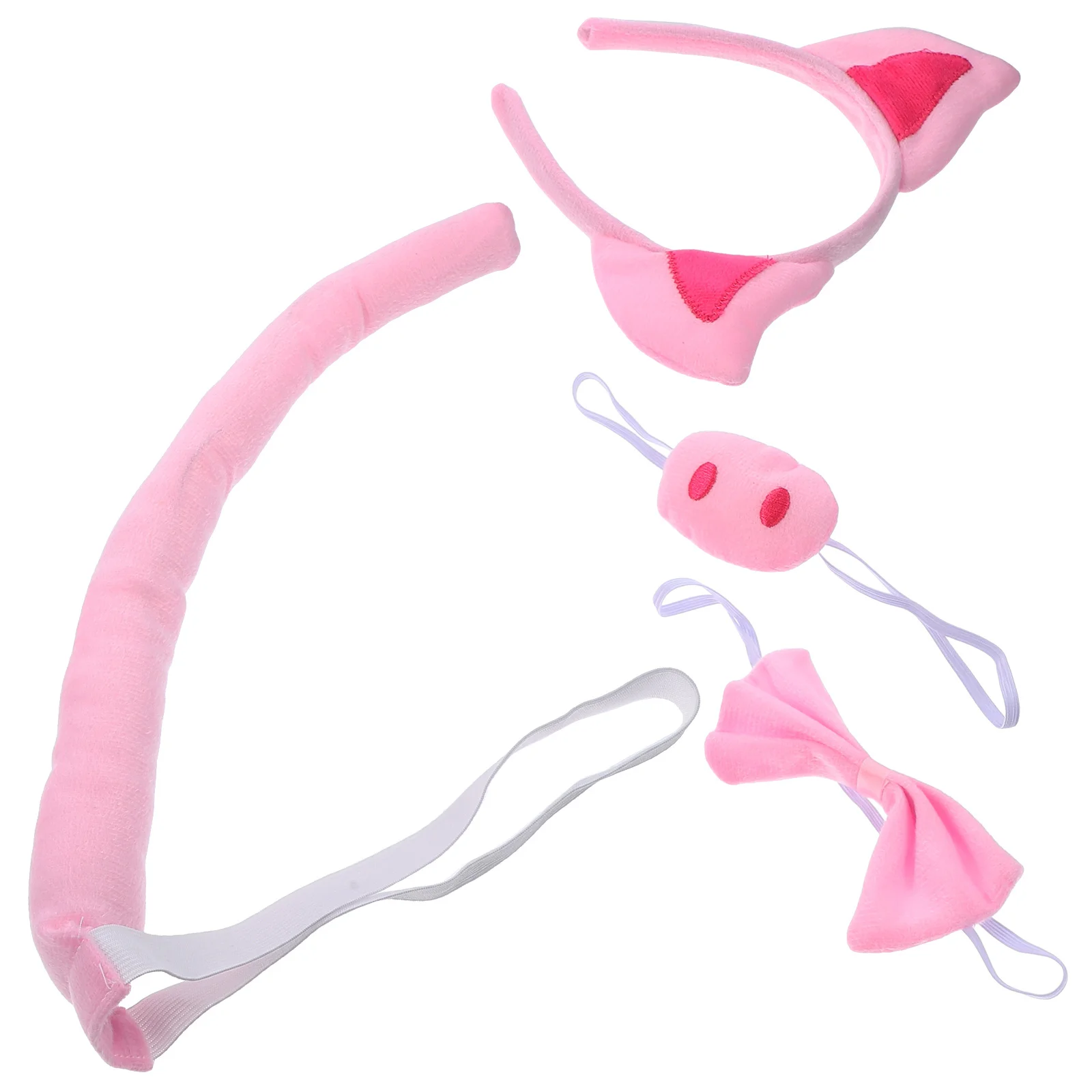 1 مجموعة خنزير زي الاكسسوارات آذان خنزير عقال ذيل الأنف ربطة القوس فيونكة عدة خفيفة الوزن دائم تأثيري الحيوان تأثيري القوس #3