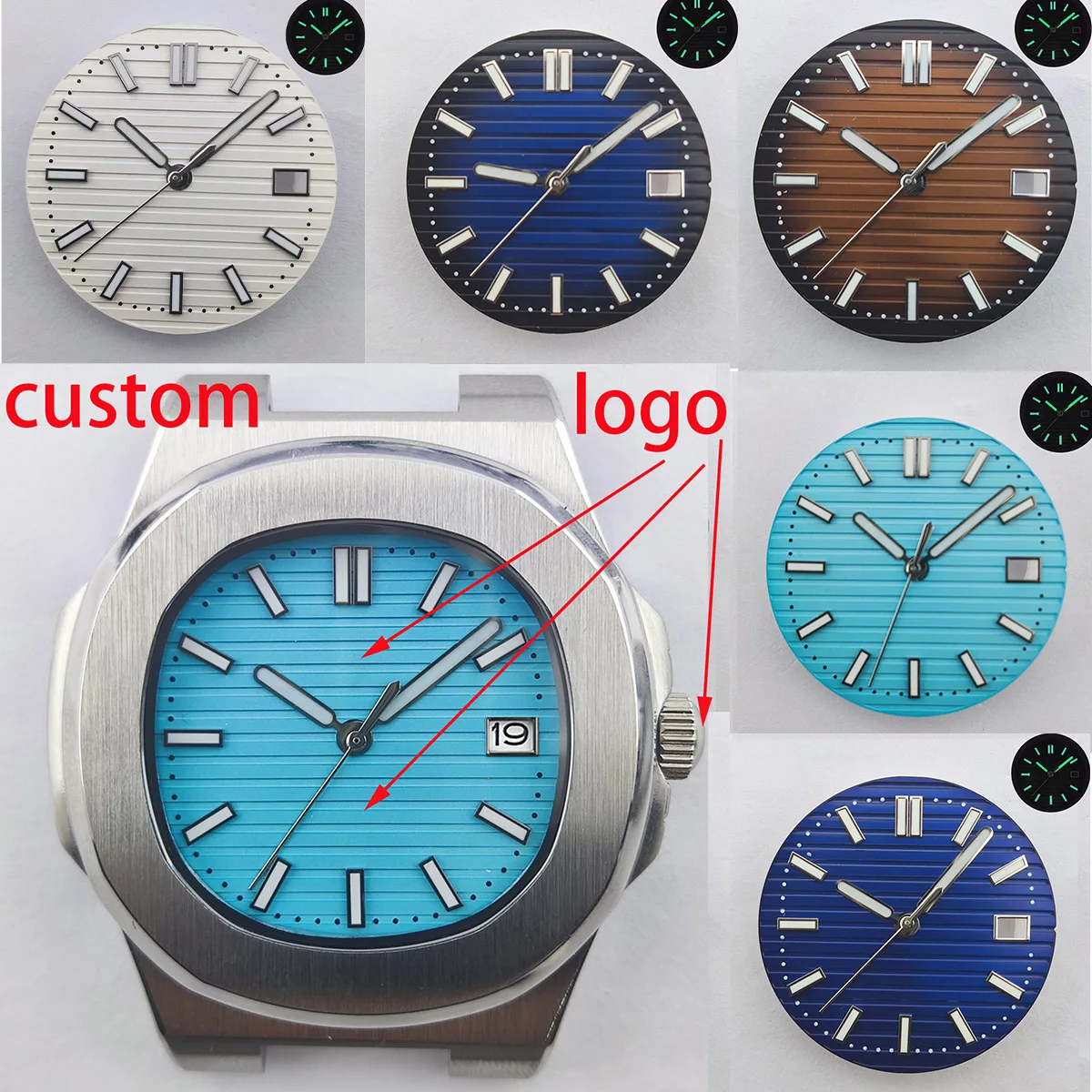 

29.7mm nh35 dial NH35 case hands nh36 dial watch dial custom logo Miyota NH36 case nh35 movement sports watch accessories parts