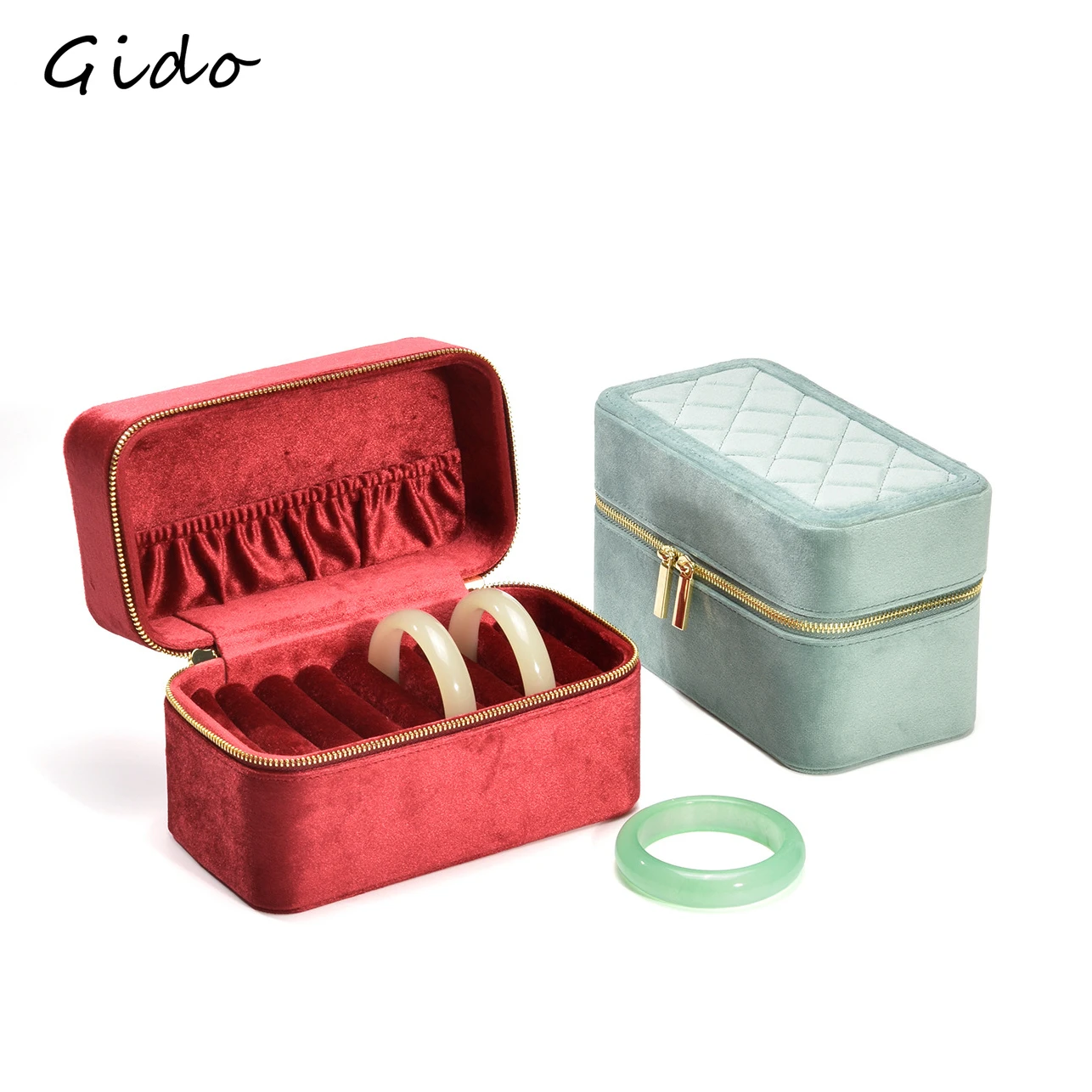 Home Portable Velvet Bracelet Jewelry Storage Box Large Capacity Jade Bracelet Storage Bangle Box Multiple