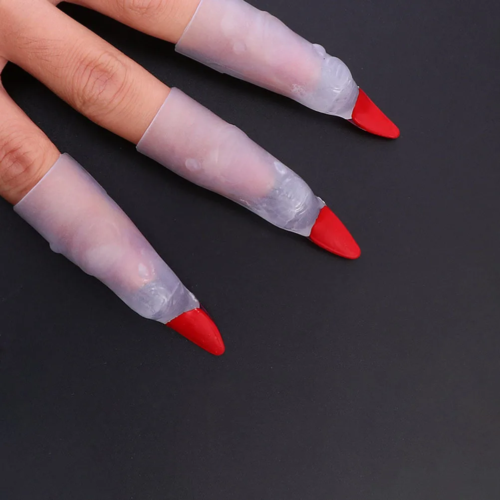 

50 шт., накладные накладки на пальцы для ногтей, страшный реквизит на Хэллоуин, креативные ногти зомби-ведьмы для косплея, вечерние, маскарадный декор