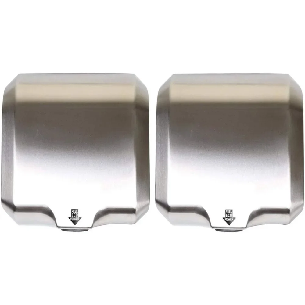 Stainless Steel Commercial Hand Dryer 1800w Automatic High Speed Heavy Duty Dull Polished Pack of 2