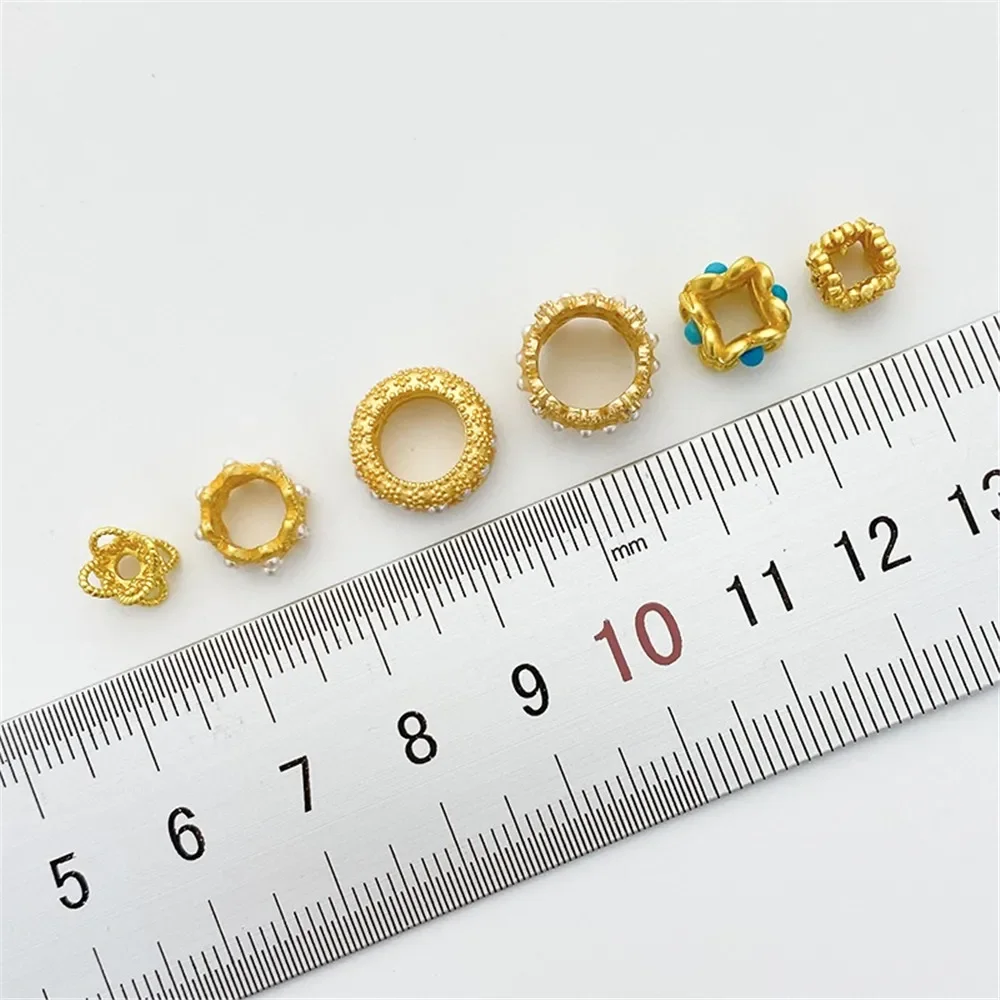 

Ancient Gold Imitation Pearl Large Hole Separated Bead Bucket Bead Scattered Bead Handmade DIY Bead Bracelet Necklace Accessorie