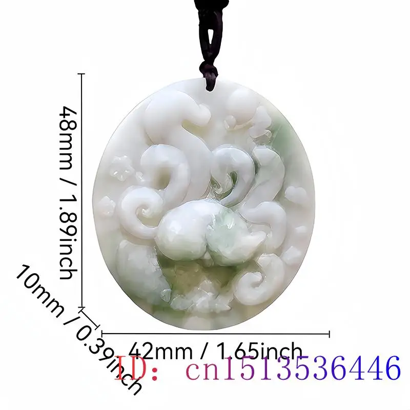 Natural Real Jade Fox Pendant Necklace Designer Amulet Fashion Stone Gifts for Women Men Gift Chinese Talismans Carved Jewelry