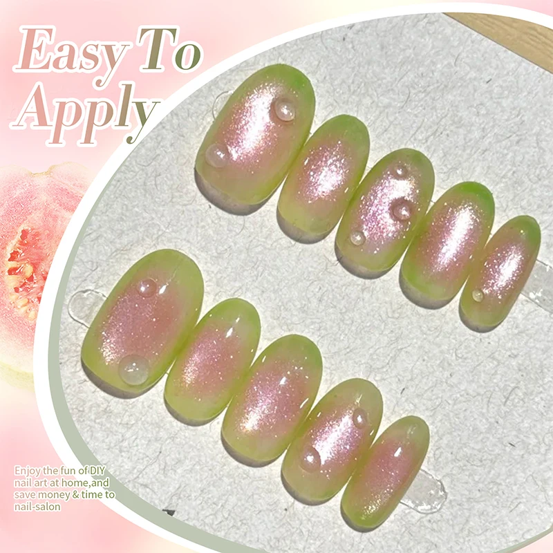 BORN PRETTY 10ml/15ml Guavengrüner Katzenaugen-Magnetgel Glänzender Glitter Semi-Permanent UV-Lack Nagelbedarf – Detail 7
