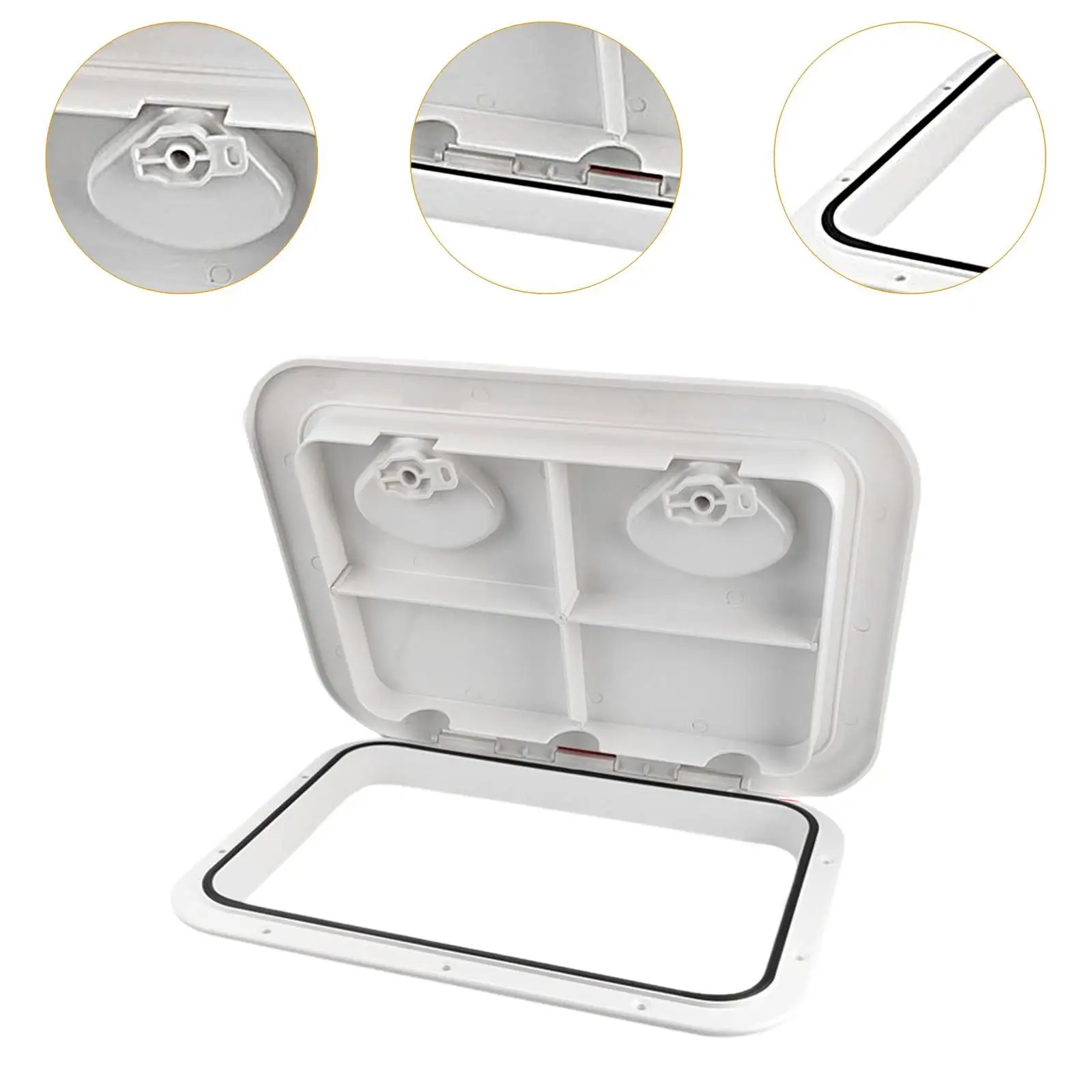 Escotilla de acceso de cubierta marina rectangular, tapa antideslizante resistente a la intemperie para barcos, RVs, inspección de cubierta de cubierta de yate