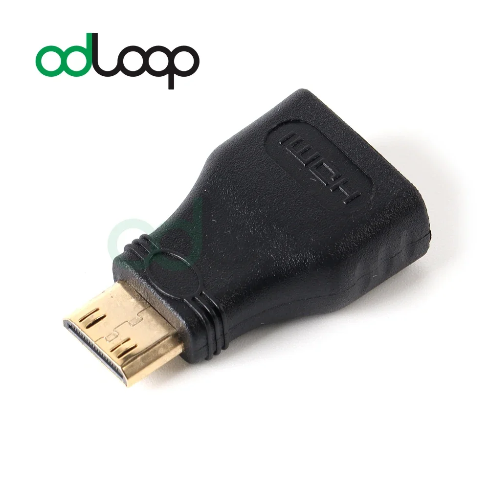 ODLOOP HDMI Mini Adapter Gold Plated Mini HDMI Male to Standard HDMI Female Adapter 4K Compatible for Camera, DSLR, Tablet