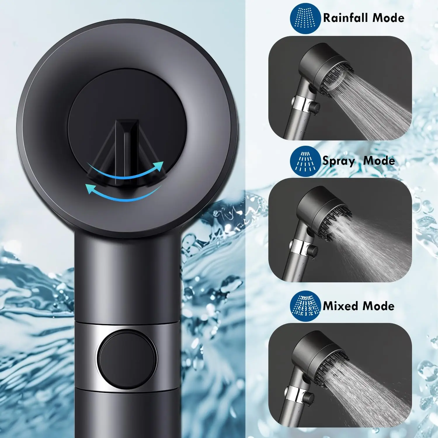 High Pressure Shower Head with Handheld 4 Spray Modes Filtered for Hard Water Remove Chlorine ON/OFF Switch for Pets with 79 view 3