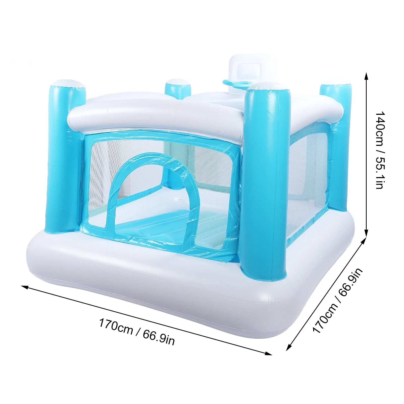 Bounce House Thickened PVC Inflatable Bouncy Castle With Detachable Mat For Indoor Outdoor