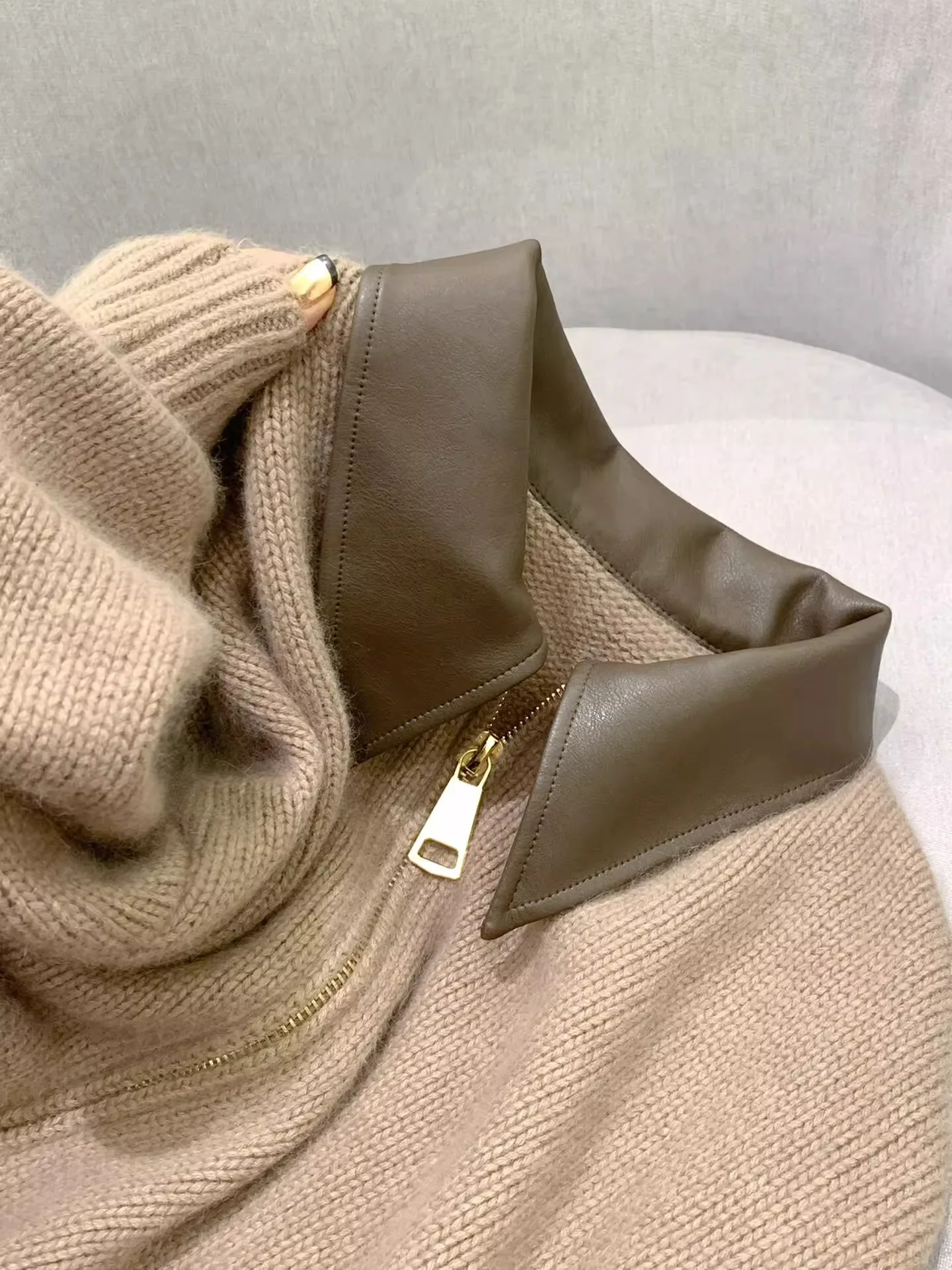 

Caramel Ne Knitted Open Cardigan Women's Autumn Winter ort Lazy Soft Double Zipper Retro Merald Sweater Jaet