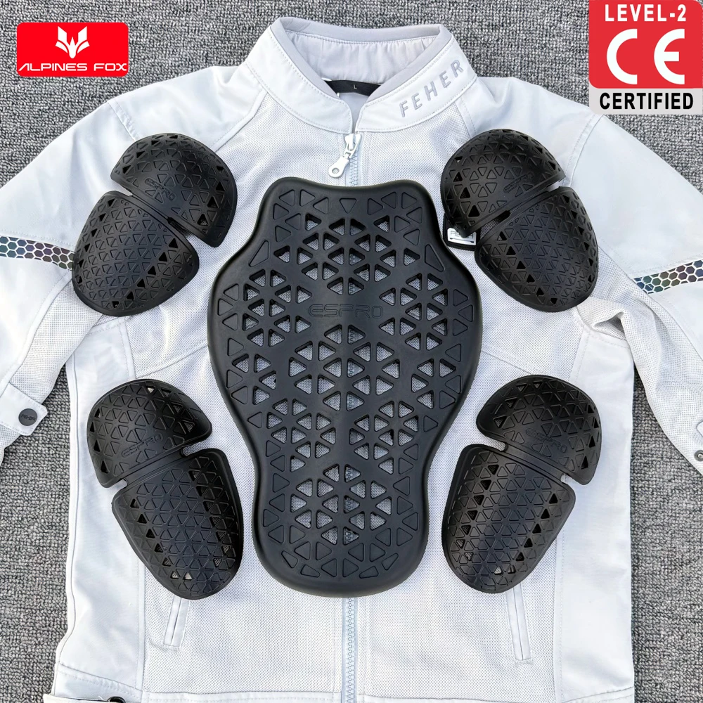 CE Level 2 Certified Motorcycle Protectors Built-In Motorbike Jacket Back Pads Motocross Knee Elbow Pads Moto Protective Gear