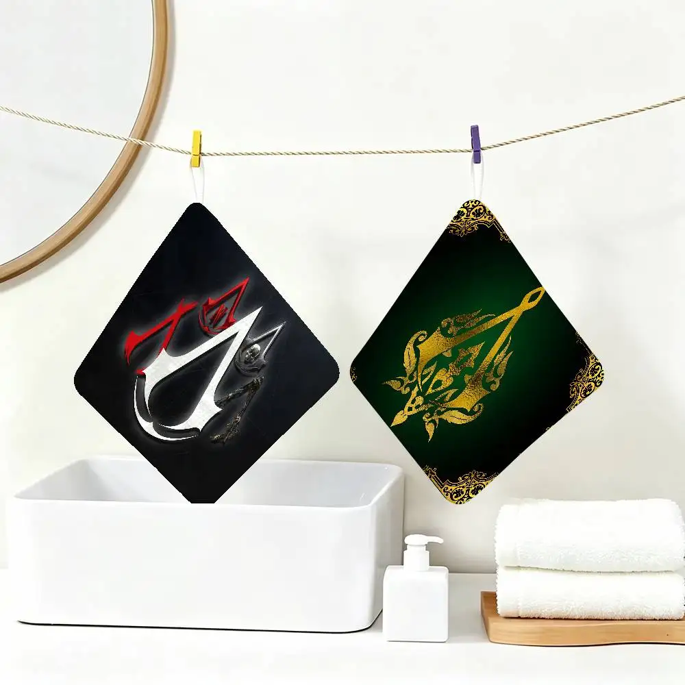 Game A-Assassins C-Creeds Hanging Style Hand Wiping Towel, Polyester Cotton, Anti-fade for Indoor Kitchen Living Room