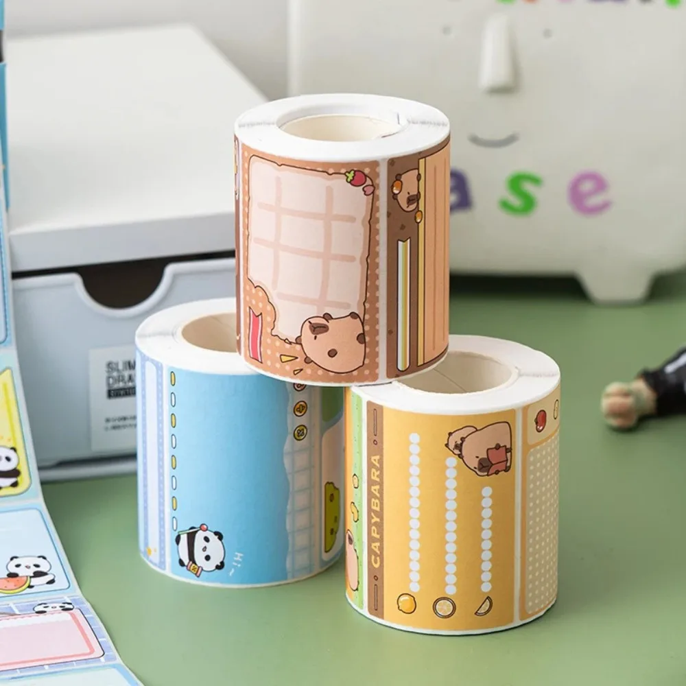 Sticky Notes Capybara ดึง Sticky Notes การ์ตูนหมายเหตุม้วนดึง Roll MeMO Pad เครื่องเขียน PANDA น่ารัก Capybara MeMO Pad