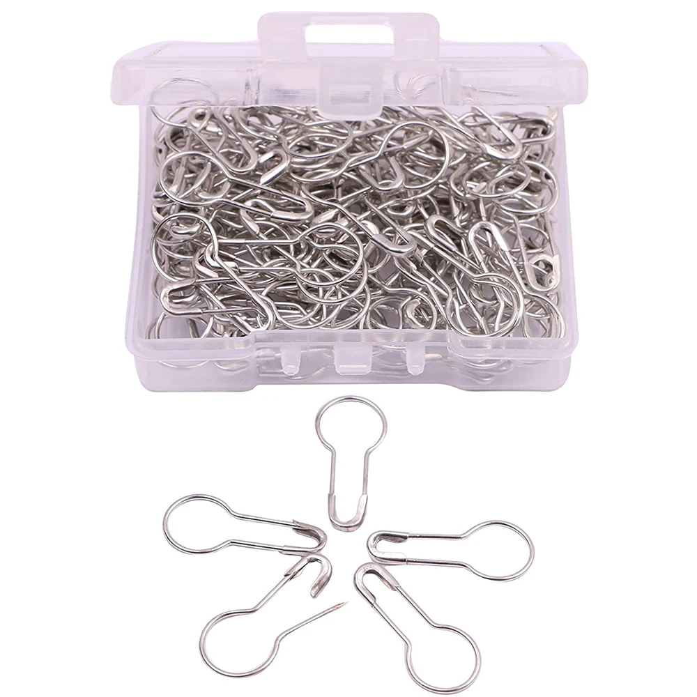 100PCS DIY Crafting Calabash Pins Small Metal Gourd Pins Bulb Safety Pins Knitting Stitch Marker Accessories for Quilting Sewing