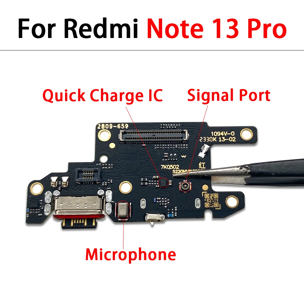 Tested USB Charger Dock Connector Charging Port Microphone Cable Replacement For Xiaomi Redmi 12C 13C 12 4G 5G Note 13 Pro Plus